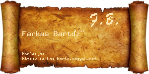 Farkas Bartó névjegykártya